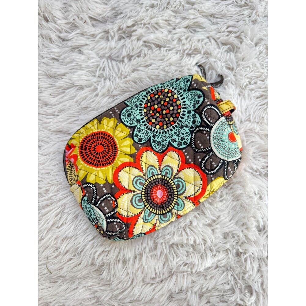 Vera Bradley Flower Shower Medium Cosmetic Bag Quilted Floral Makeup Pouch